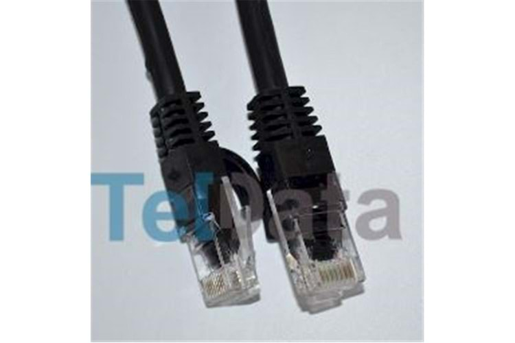 Teldata TLD-050S Cat6 0.50MT Siyah Utp Patch Kablo