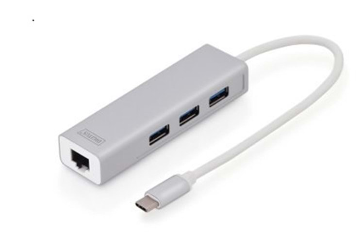 Digitus DA-70242 USB 3.0 Hub&USB 3.0 Gigabit,1x10-100-1000 Dişi , 1