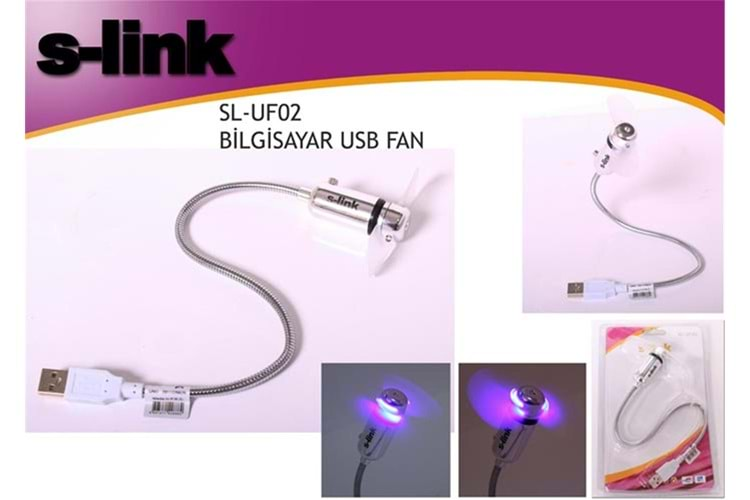 S-link SL-UF02 Anahtarlı + Ledli Usb Fan