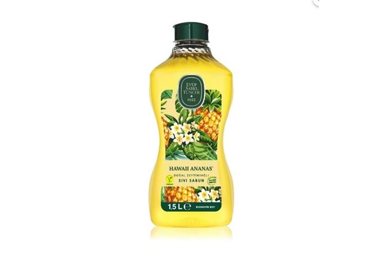 Eyüp Sabri Tuncer 1,5lt Hawaii Ananas Doğal Zeytin Yağlı Sıvı Sabun Pet Şişe