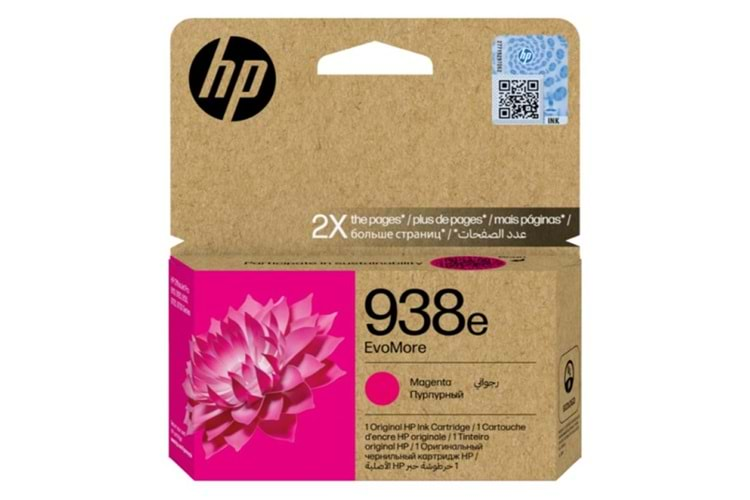 HP 938e Magenta Kırmızı Yüksek Kapasite Kartuş 4S6Y0PE