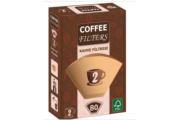 Coffee Filters Filtre Kahve Kağıdı 1x4 2 Numara 80li