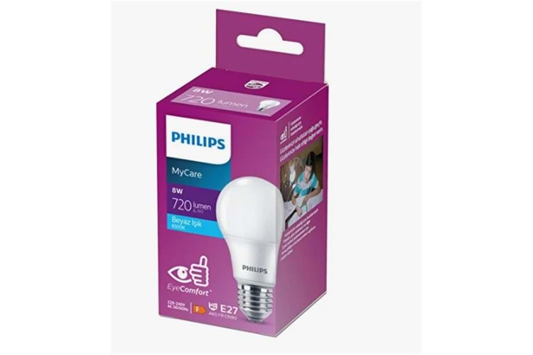 Philips Ledbulb 720 lumen 8w 6500k Led Beyaz E27 220-240w