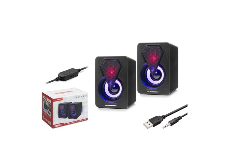 Hadron HD6053 Bilgisayar Speaker 1.1 LEDLİ SİYAH