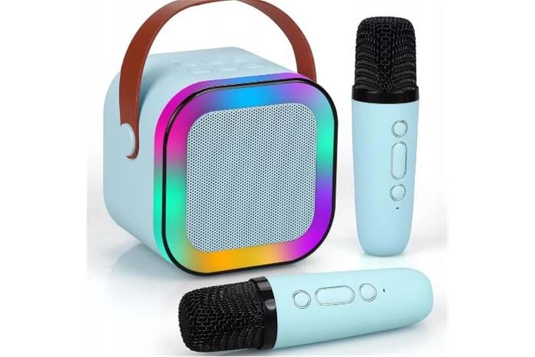 WowKids SY13 İki Mikrofonlu Mavi Karaoke Speaker