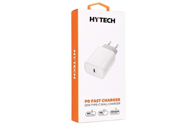 Hytech HY-XE40TP Type C to Type C Kablolu 20W PD3.0-Quick Charge QC4.0 Hızlı Ev Şarj Adaptörü