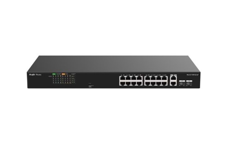 Ruijie-Reyee RG-ES118FGS-LP 16 Port POE+ 2 Port 10-100-1000 Mbps + 2 Port SFP 120W