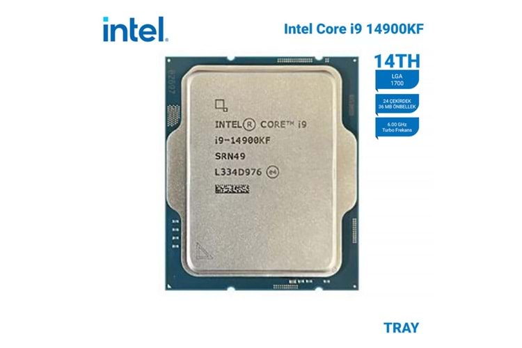 Intel Core i9 14900KF TRAY 3.2GHz 36MB Önbellek 24 Çekirdek 1700 10nm Kutusuz İşlemci