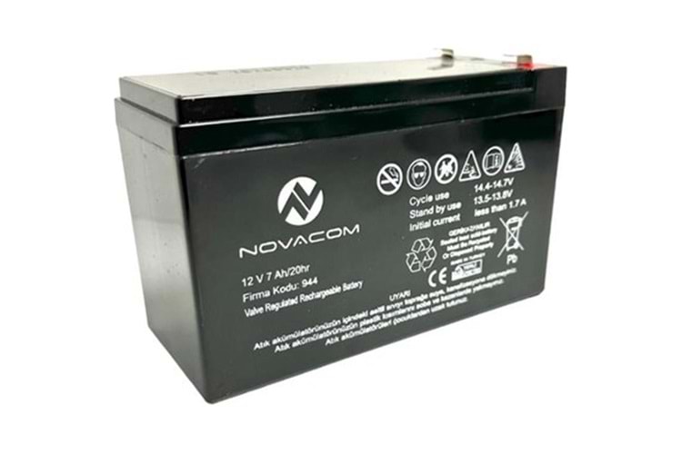 Nova 12V 7A Bakımsız Kuru Akü 2Kg Ups Uyumlu