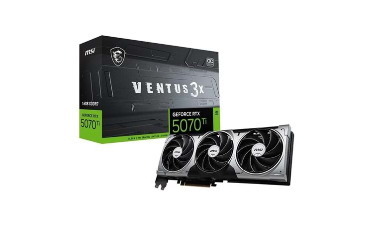Msi GeForce RTX5070TI 16G VENTUS 3X OC 16GB GDDR7 256 Bit DLSS 4 Ekran Kartı