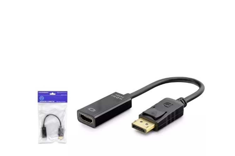 HADRON HDX7823 DISPLAY (M) TO HDMI (F) ADAPTÖR 4K 30HZ SİYAH