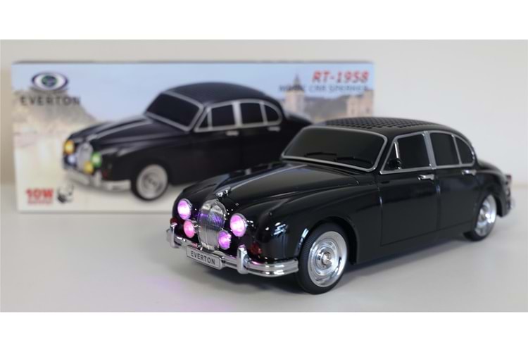 EVERTON RT-1958 Siyah Arabalı Bluetooth Fm-Usb-Tf-Aux Şarjlı Nostaljik Radyo