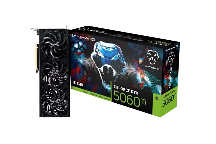 Gainward GeForce RTX5060Ti PYTHON III 16GB GDDR7 128Bit Gaming (Oyuncu) Ekran Kartı
