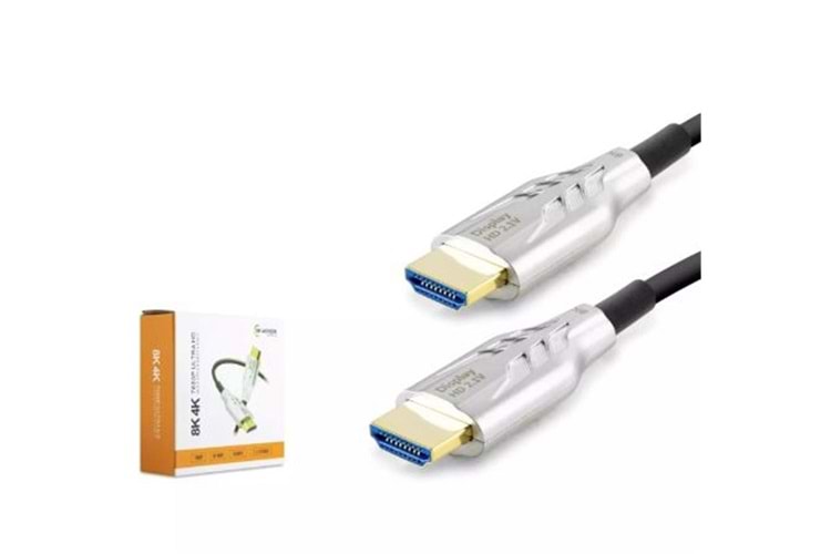 HADRON HDX2047 HDMI KABLO PVC 8K 60HZ 2.1V OPTIC OD8.0 10M SİYAH