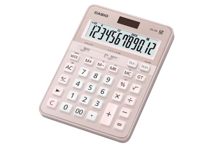 Casio DS-2B-PK Pembe Profesyonel 12 Hane Masa Üstü Hesap Makinesi