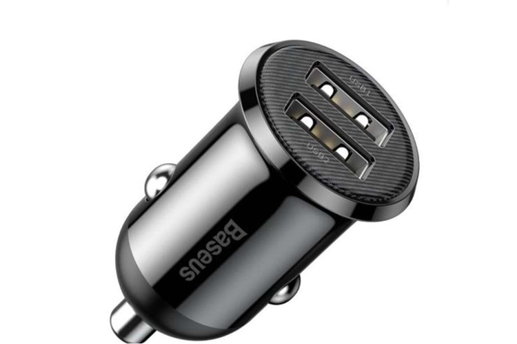 Baseus CCALLP-01 Grain Pro 2xUSB 4.8A Araç Şarj Cihazı-Siyah
