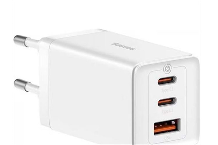 BASEUS CCGP120202 GaN5 Pro 2C+U 65W Şarj Cihazı Beyaz