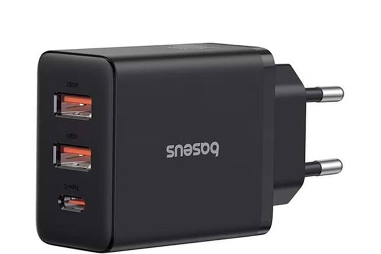 BASEUS P10111402113-00 Cube Hızlı 2U+C 30W Şarj Cihazı Küme Siyahı