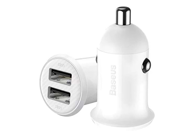 BASEUS CCALLP-02 Grain Pro Araç İçi Şarj Cihazı Beyaz
