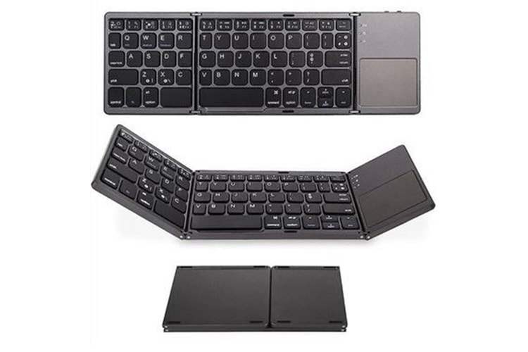 Sline Y-041 Katlanabilir Kablosuz Bluetooth Klavye Touchpadli Taşınabilir