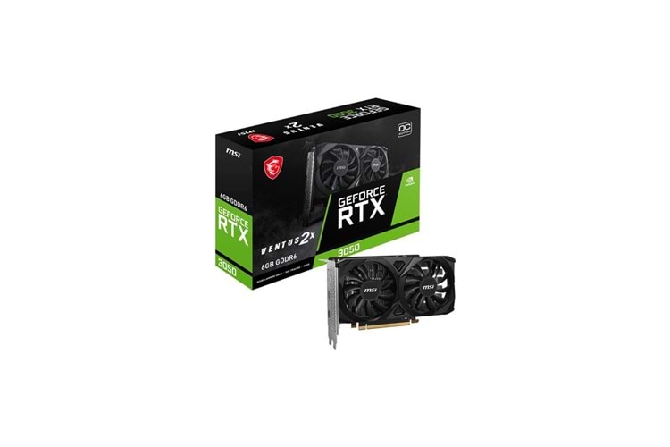 Msı VGA Geforce Rtx3050 Ventus 2x E 6g Oc RTX3050 6gb Gddr6 96B DX12 X8 (1xdp 2xhdmı) Ekran Kartı