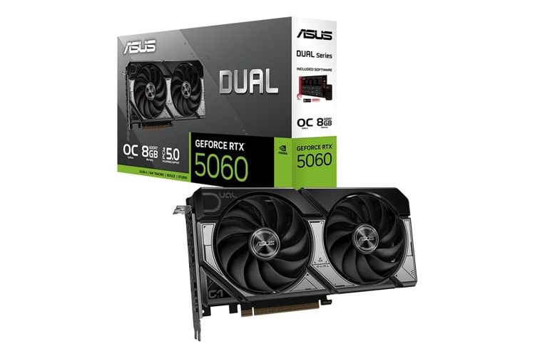 Asus DUAL-RTX5060-O8G-NVIDIA-GEFORCE-RTX 5060-8GB GDDR7-128BIT--OC-HDMI-3XDP-DLSS3 Ekran Kartı