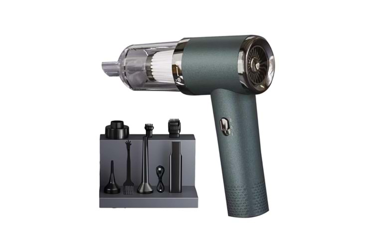 Enkado Raca Vacuum Yeşil 12.000 Pa Şarjlı 2 Kademeli Çekme ve Üflemeli El Araç Süpürgesi
