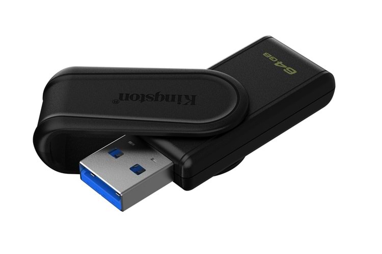 Kingston DTXS-64GB 64GB Portable USB 3.2 Gen1 DataTraveler ExodiaS (Black-Black) Flash Bellek