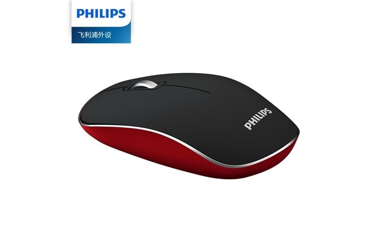 Philips SPK7323HS-93 Black and Red Kablosuz Sessiz Optik Mouse
