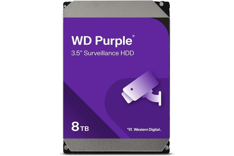 Wd 8Tb Purple WD85PURZ 5400RPM 256MB 7x24 Güvenlik Harddisk
