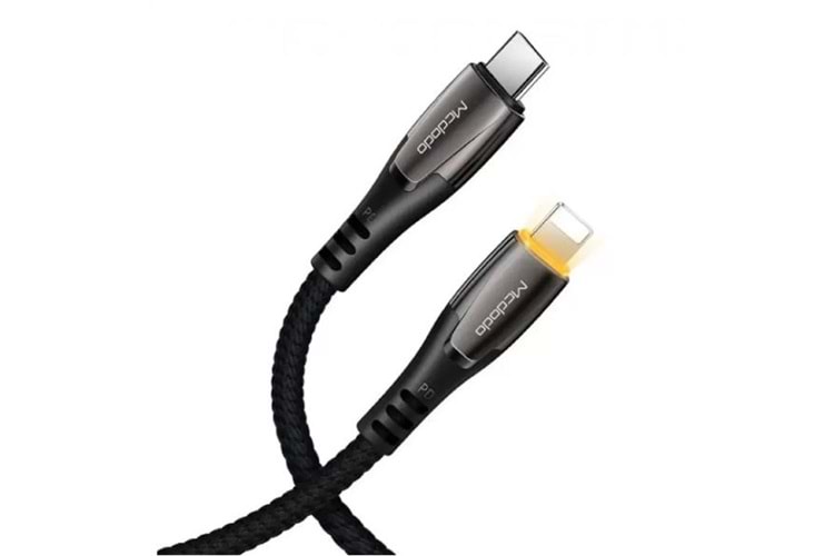 MCDODO CA-7651 36W Type-C To Lightning Hızlı Data-Şarj Kablosu 1.8M 3A - Siyah