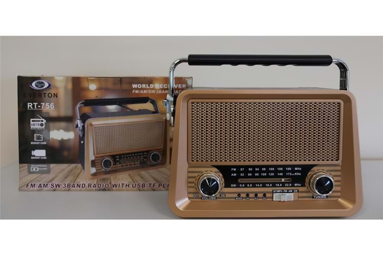Everton Rt-756 Bluetooth Fm-Usb-Tf-Aux Şarjlı Nostaljik Radyo