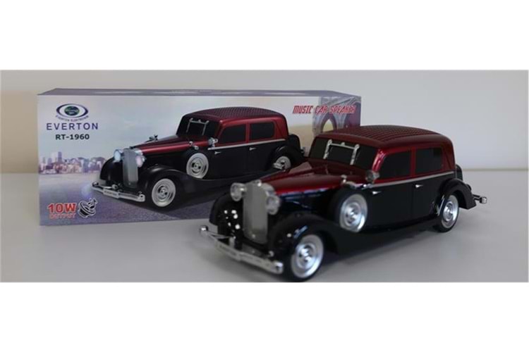 EVERTON RT-1960 Kırmızı Arabalı Bluetooth Fm-Usb-Tf-Aux Şarjlı Nostaljik Radyo