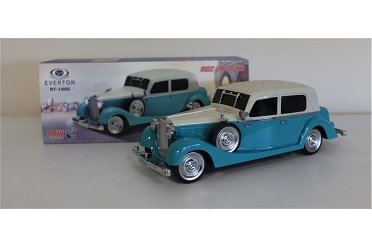 EVERTON RT-1960 Mavi Arabalı Bluetooth Fm-Usb-Tf-Aux Şarjlı Nostaljik Radyo