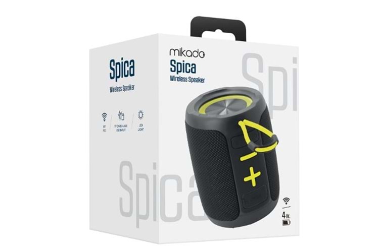 Mikado MD-60BT Spica Siyah 13W 1800mAh BT-TF-USB-ECO Led Işıklı Speaker