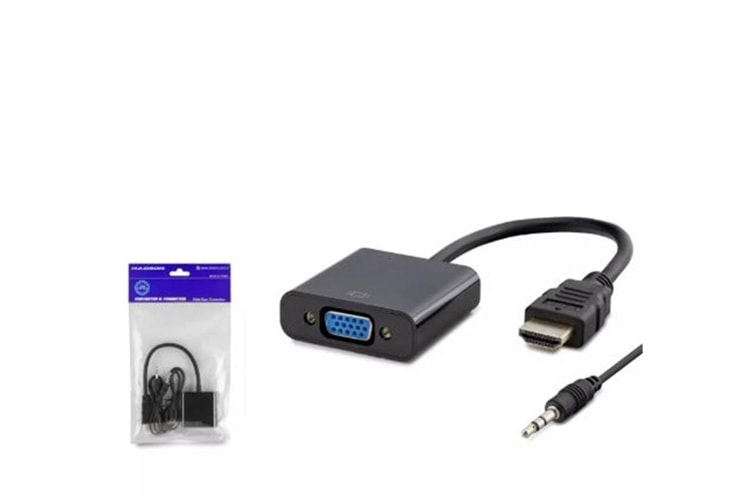 Hadron Hdx7806 Hdmi To Vga F Çevirici + Audio 1080P Ps4 5V Güç Girişli Siyah
