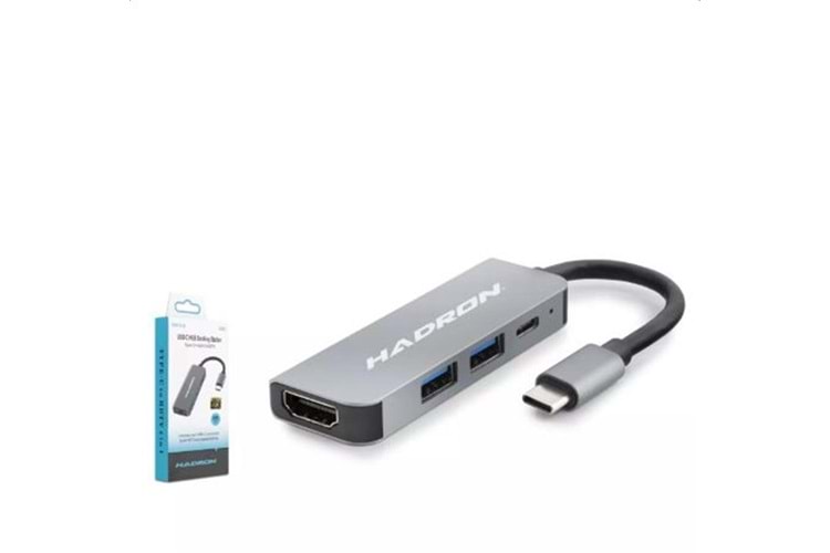 Hadron Hdx7840 Type-C To Hub Hdtv Hdmi 4K 30Hz + Type-C + 2-Usb3.0 4In1 Gri