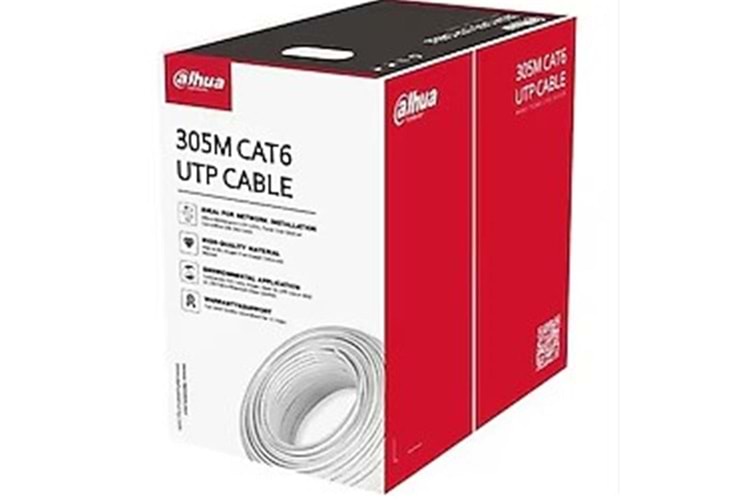 Dahua PFM923I Saf Full Bakır Cat6 Kablo Beyaz 305 Metre İç Ortam