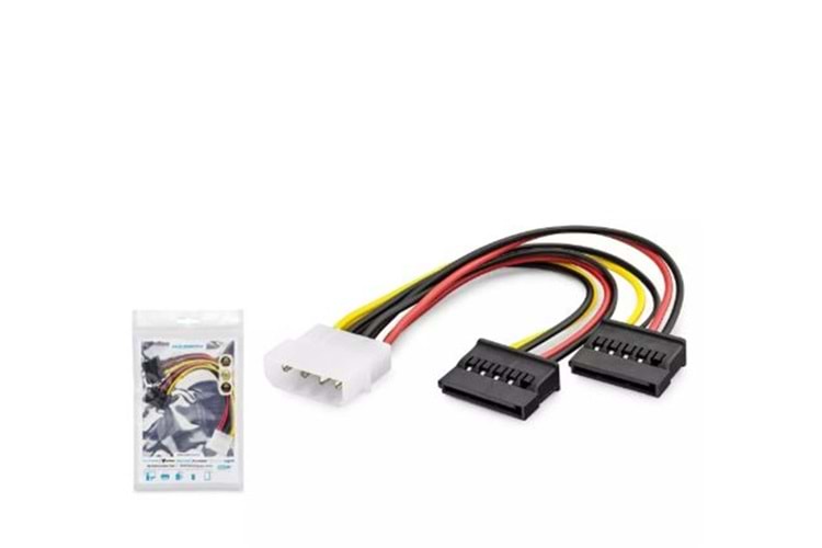Hadron Hdx5525 Sata Power Kablo Poşetli 2In1 16Cm Siyah