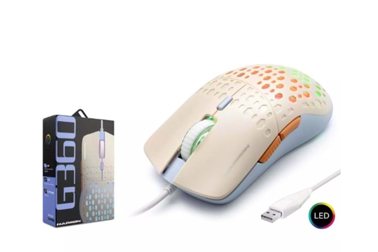 Hadron G360 Rgb 6 Buttons Usb 3600 Dpı Oyuncu Mouse (1,40cm Kablo Uzunluğu)