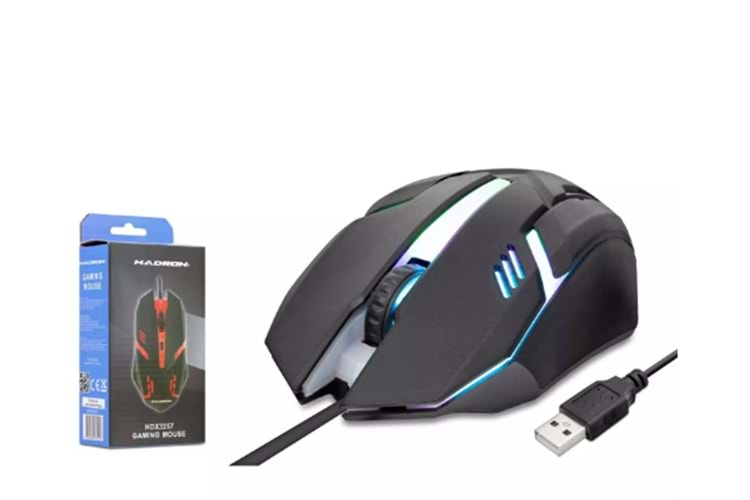 Hadron Hdx3257 Kablolu Oyuncu Mouse Rgb 800-1600 Dpi 140Cm Siyah