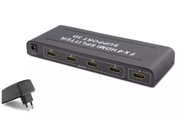Hadron Hdx1294 4 Port Hdmi Splitter 1.4V 1080P 3D 1-In 4-Out Siyah (Giriş 1xHDMI-Çıkış 4 xHDMI)