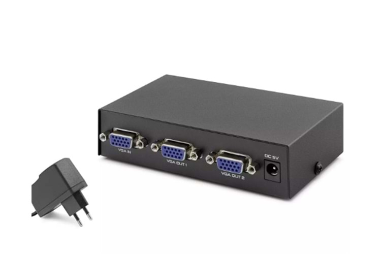 Hadron Hdx1277 2 Port Vga Splitter 200Mhz 1-In 2-Out Siyah