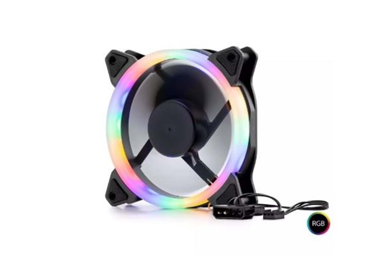 Hadron Hdx1522 Kasa Fanı Performans 4Pin Rgb 12Cm Siyah