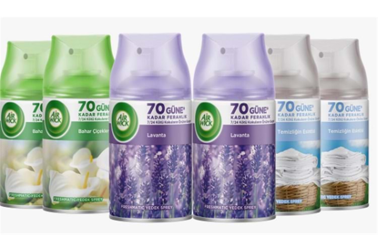 Airwick 250ml 6lı - Bahar Çiçekleri Esinti Oda Kokusu Sprey Makina Yedek Spreyi