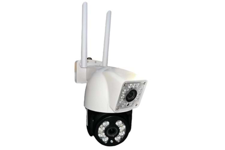 OKam O-Kam-3011 Çift Kameralı Full HD 4 MP Gece Görüşlü IP Wi-Fi PTZ Güvenlik Kamerası