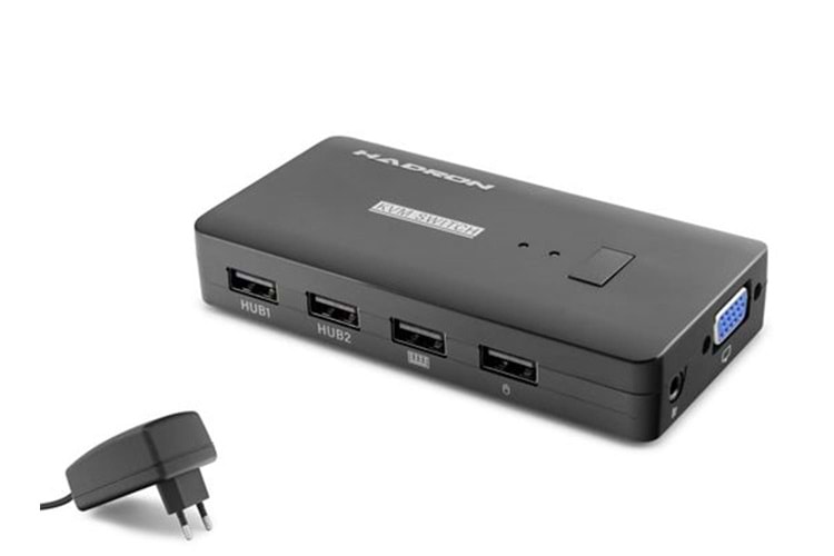 Hadron Hdx1374 2 Port + 4- Usb Vga Kvm Switch Kablolu Siyah
