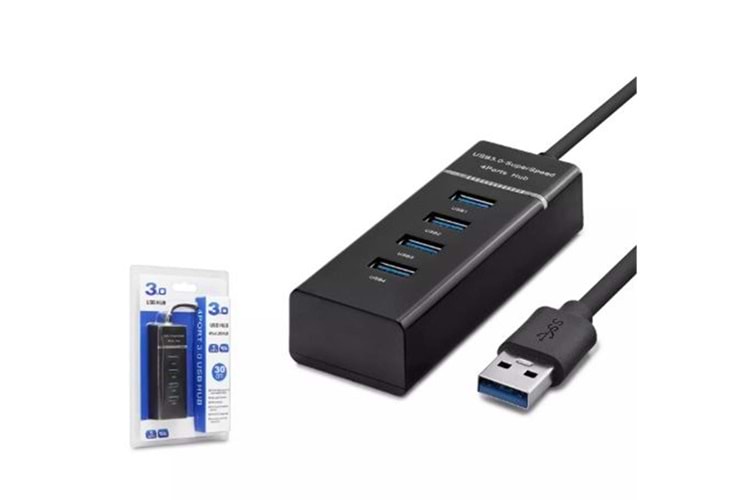 Hadron Hdx7017 Usb3.0 Hub 3-Usb + Usb3.0 30Cm Siyah