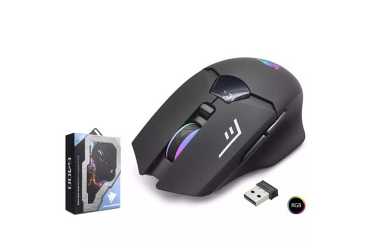 Hadron G400 Bluetooth Oyuncu Mouse Type-C Port Şarjlı + Led Ekran Rgb 1600Dpi Sessiz Siyah