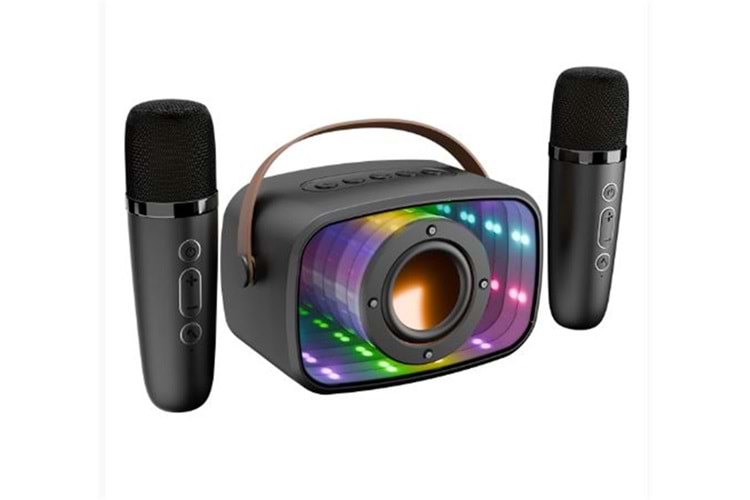 Mikado MD-57BT Endless 5W Siyah TF + USB + AUX + BT Destekli 2 Wireless Karaoke Mikrofon 1200mAh